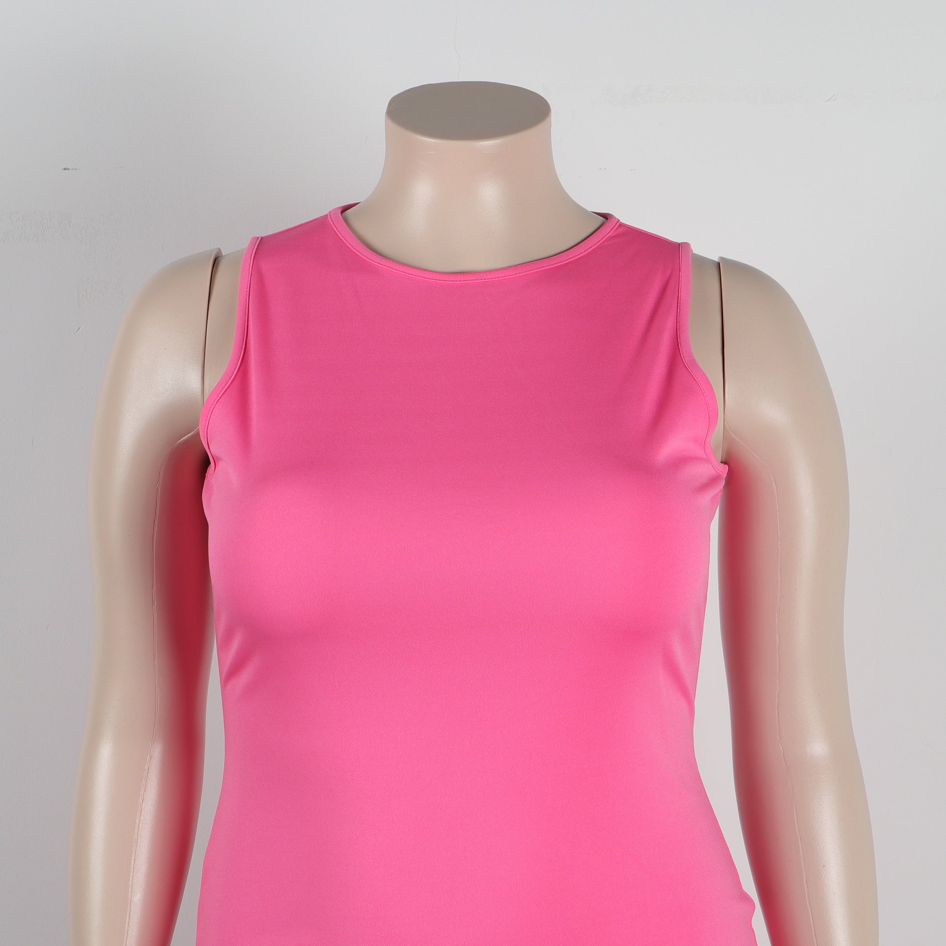 Women Casual Solid Sleeveless Feather Bodycon Dress 24