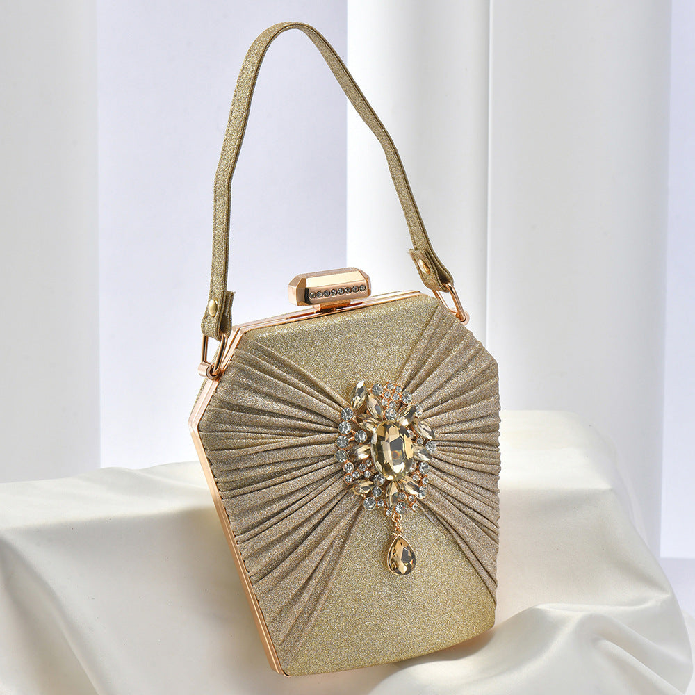 Women's Evening Bag Pleated Handbag Crossbody Formal Party Diamond Evening Bag 8