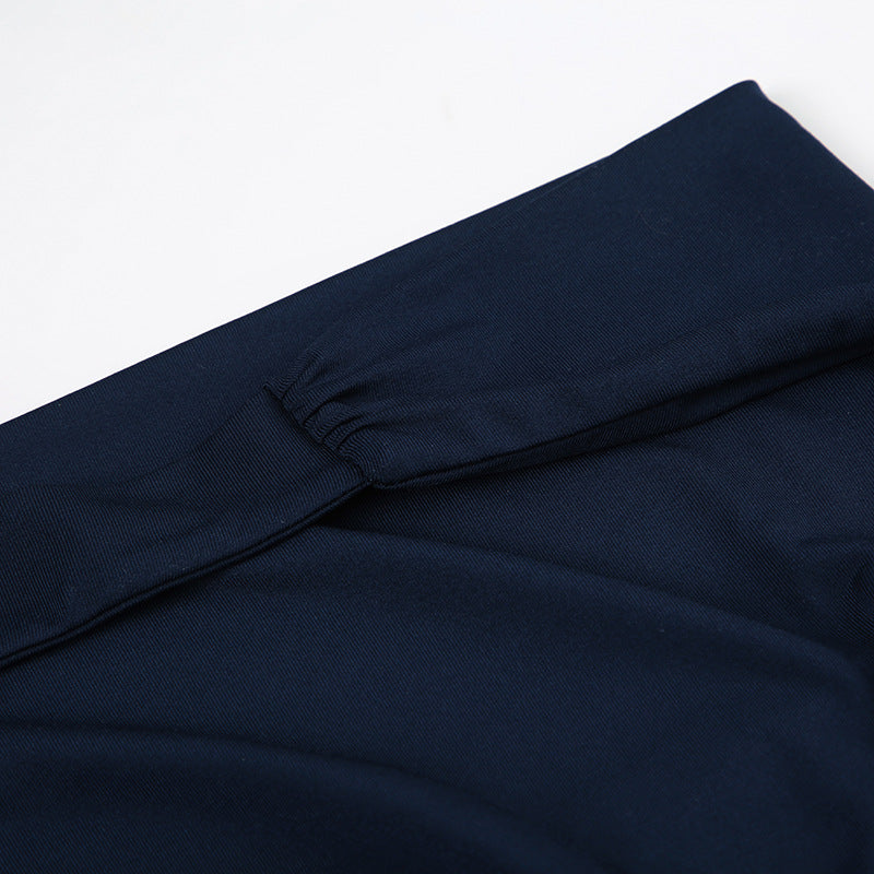 Women's Chic Solid Color Pleated Off-Shoulder Sexy Low-Back Lace-Up Waist Mini Dress 23