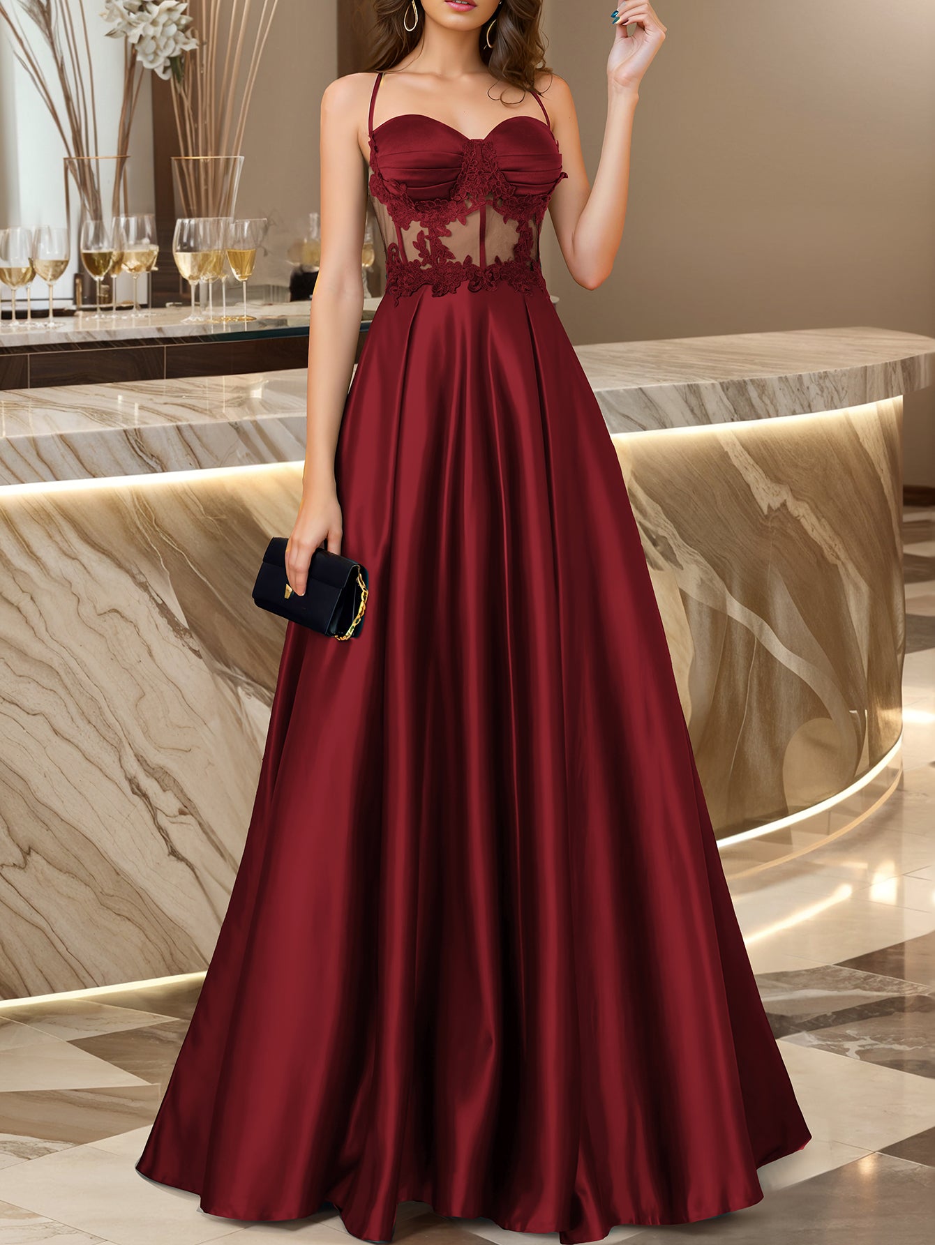 Elegant Strapless Floor-Length Gown Formal Party Chic Evening Dress 7