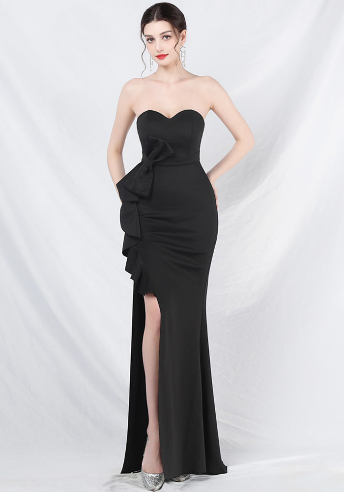 Women Bridesmaid Welcome Strapless Maxi Evening Dress