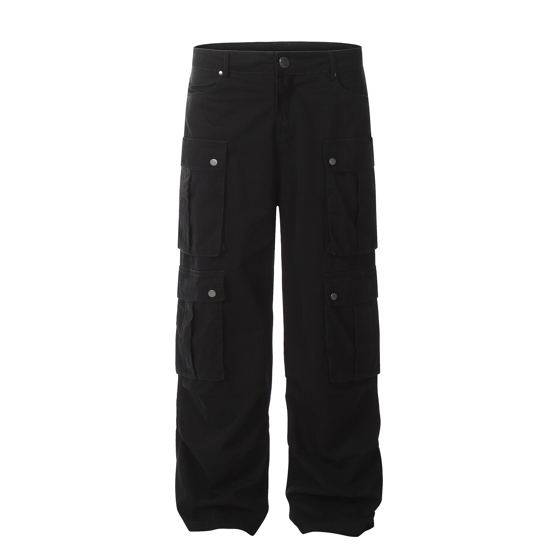 Women Retro Multi-Pocket Pleated Cargo Pants 3