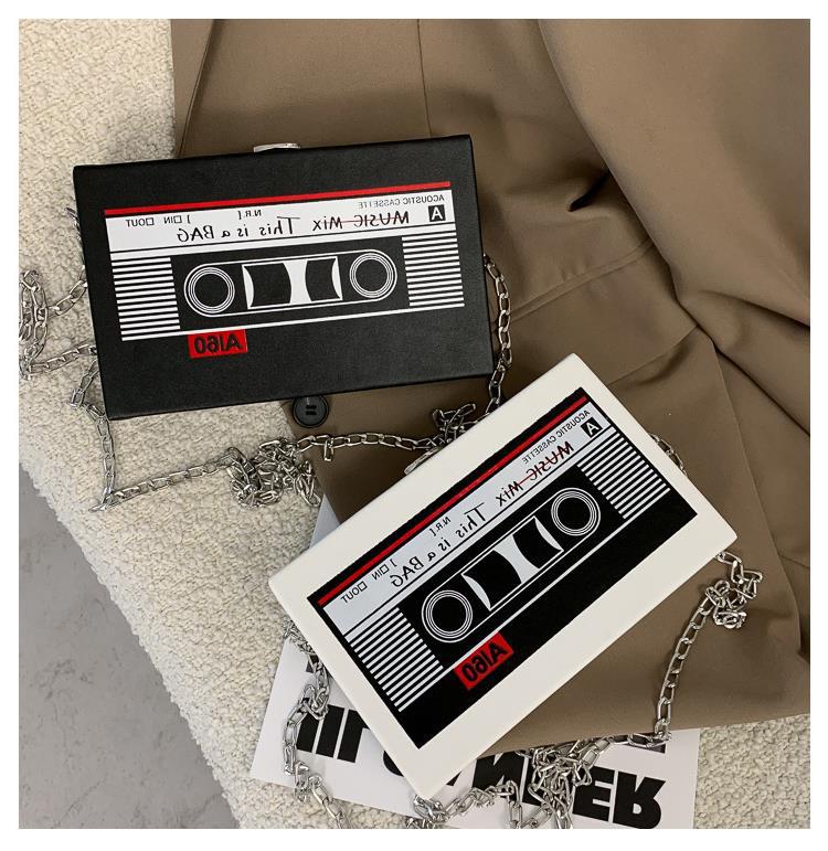 Style Radio Women's Bag Trendy Box Small Square Bag Chain Shoulder Messenger Bag 5