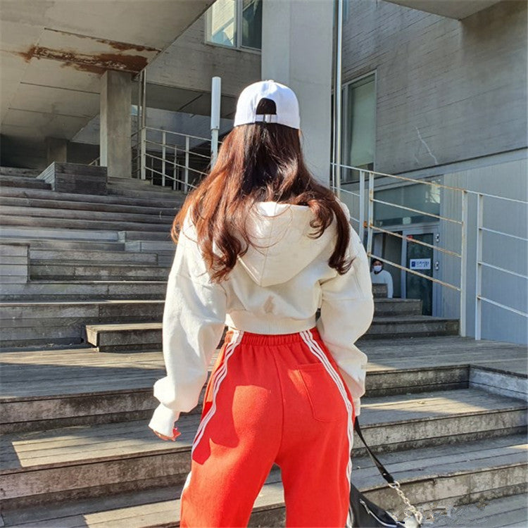 Autumn and winter chic fashion hooded short sportsCasual zipper women's trend Hoodies 10