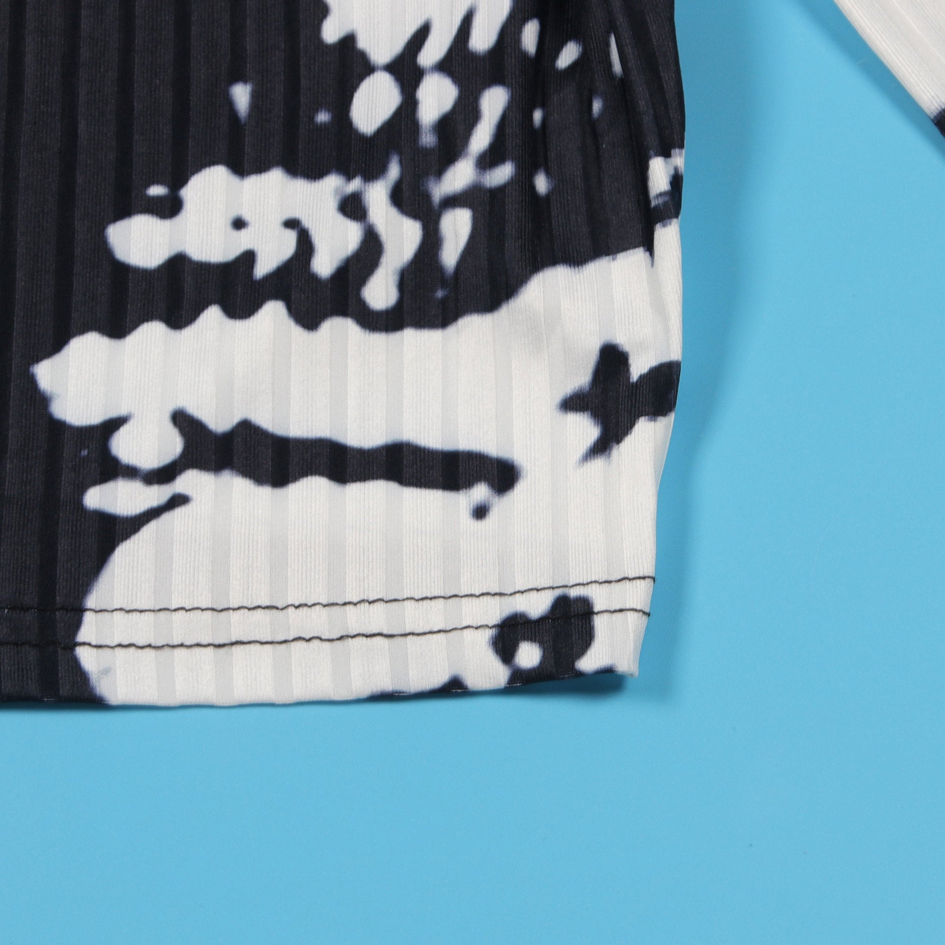 Sexy Printed Slim Fit Stretch Ribbed Two-Piece Pants Set 18