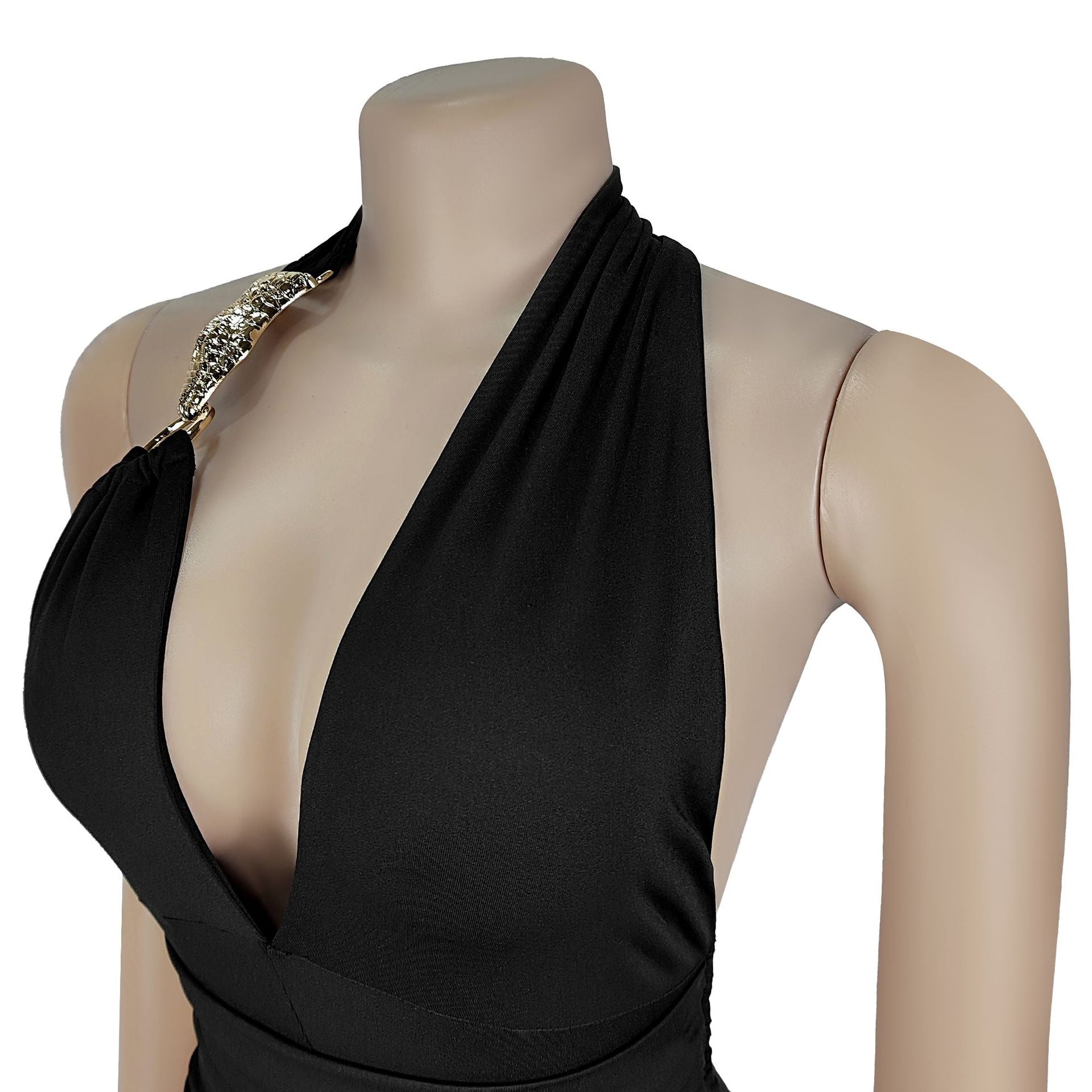 Women  Lace-Up Sexy V Neck Halter Neck Solid Jumpsuit 10