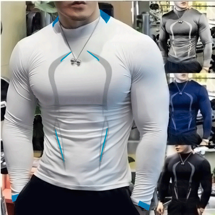 Summer Men'S Fitness Sports Training Breathable Short-Sleeved Quick-Drying Clothes Fashion Long-Sleeved T-Shirt New 11