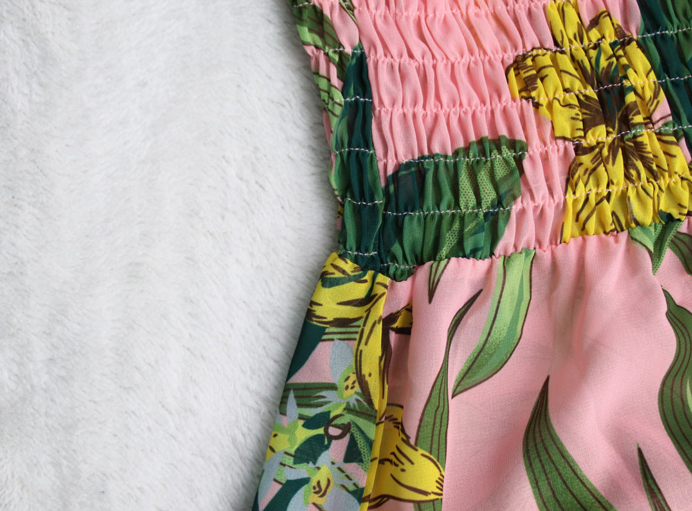 Printed Short Sleeve Sexy Slim Fit Women's Casual Two Piece Skirt Set 21