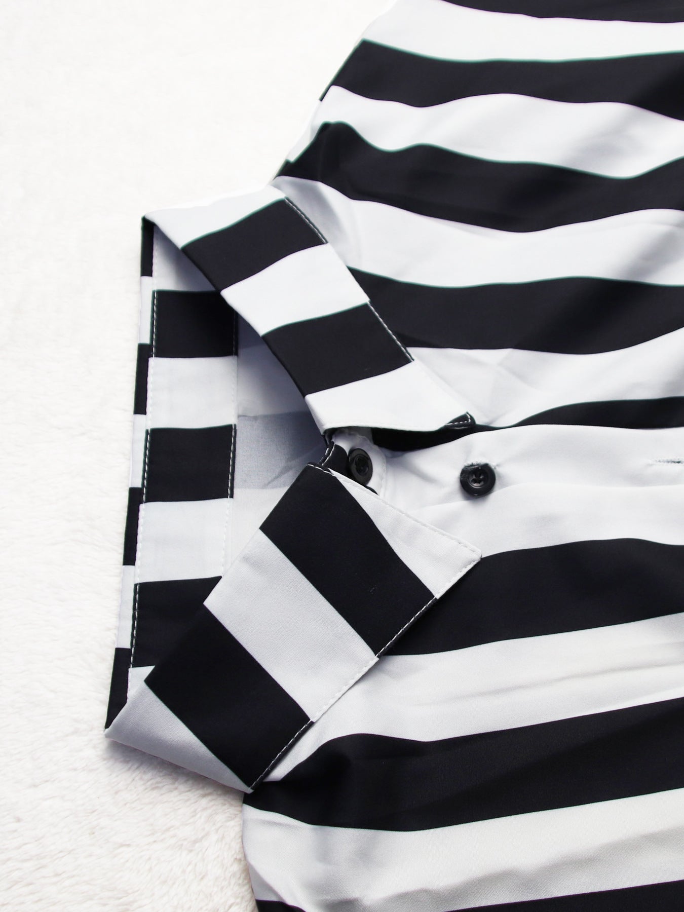 Plus Size Women Summer Striped Printed Short Sleeve Loose Casual Shirt Dress 11