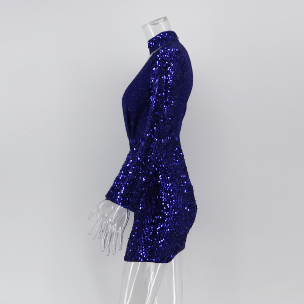 Sexy Long-Sleeved Sequin Women's Dress 7