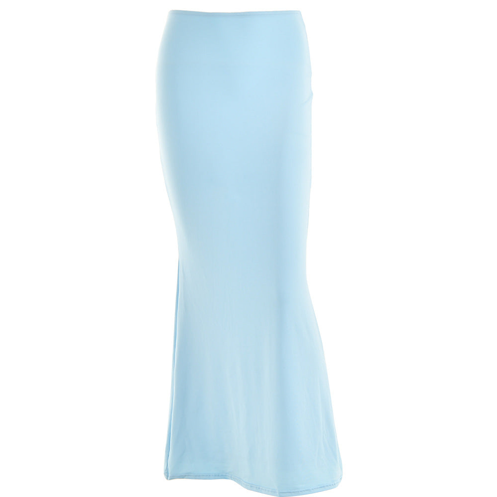 Autumn sexy trendy versatile slim solid color Bodycon long skirt for women 31