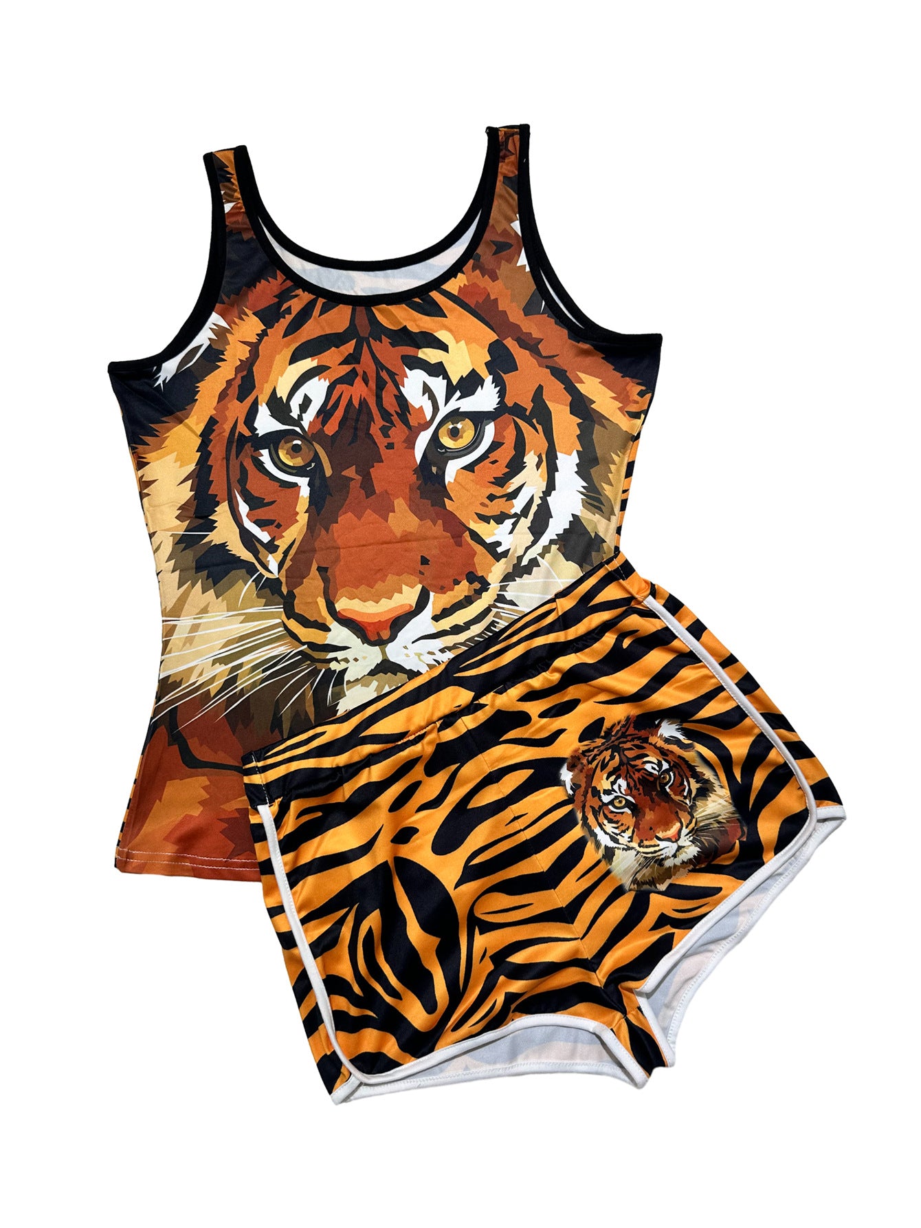 Women's clothing sexy tight fitting print vest shorts two-piece set 21