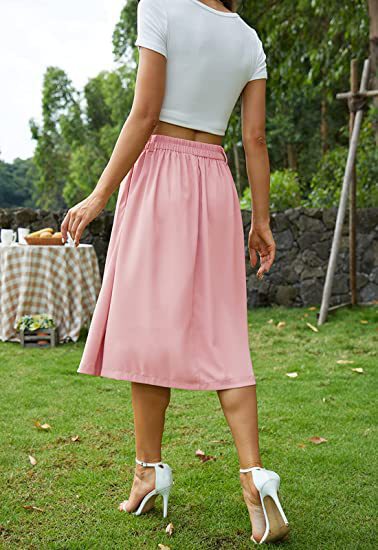 Spring Summer Women's Casual Button Skirt 7
