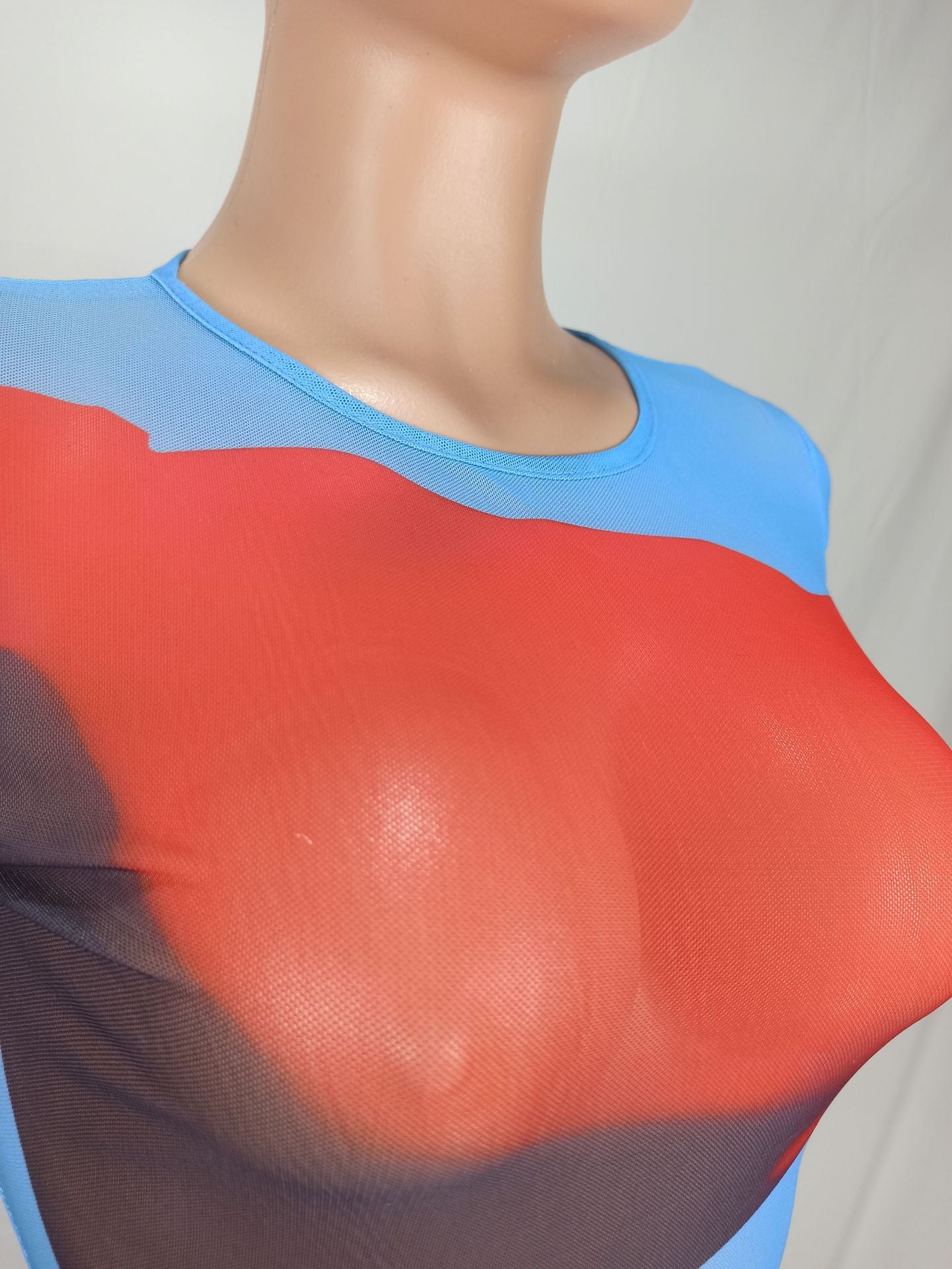 Women's Clothing Sexy Printed Mesh Slit Dress For Women 11