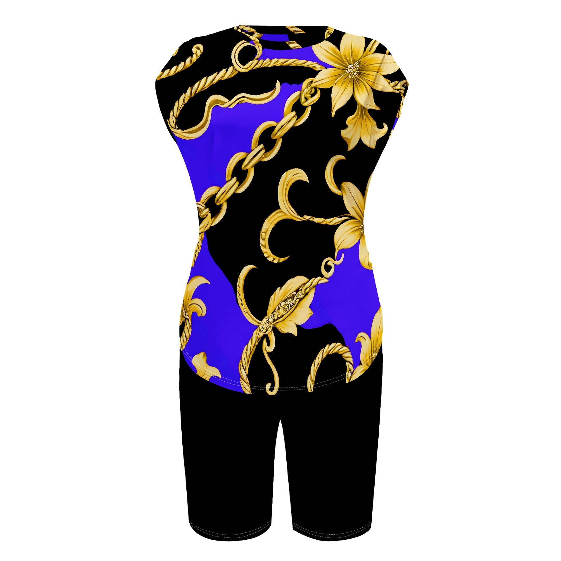 Women Fashion Printed Short Sleeve T-shirt and Shorts Two-piece Set 20