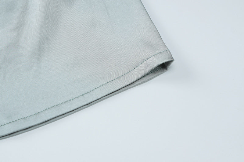 Women's Summer Solid Color Halter Neck Fashion Two-Piece Skirt Set 11