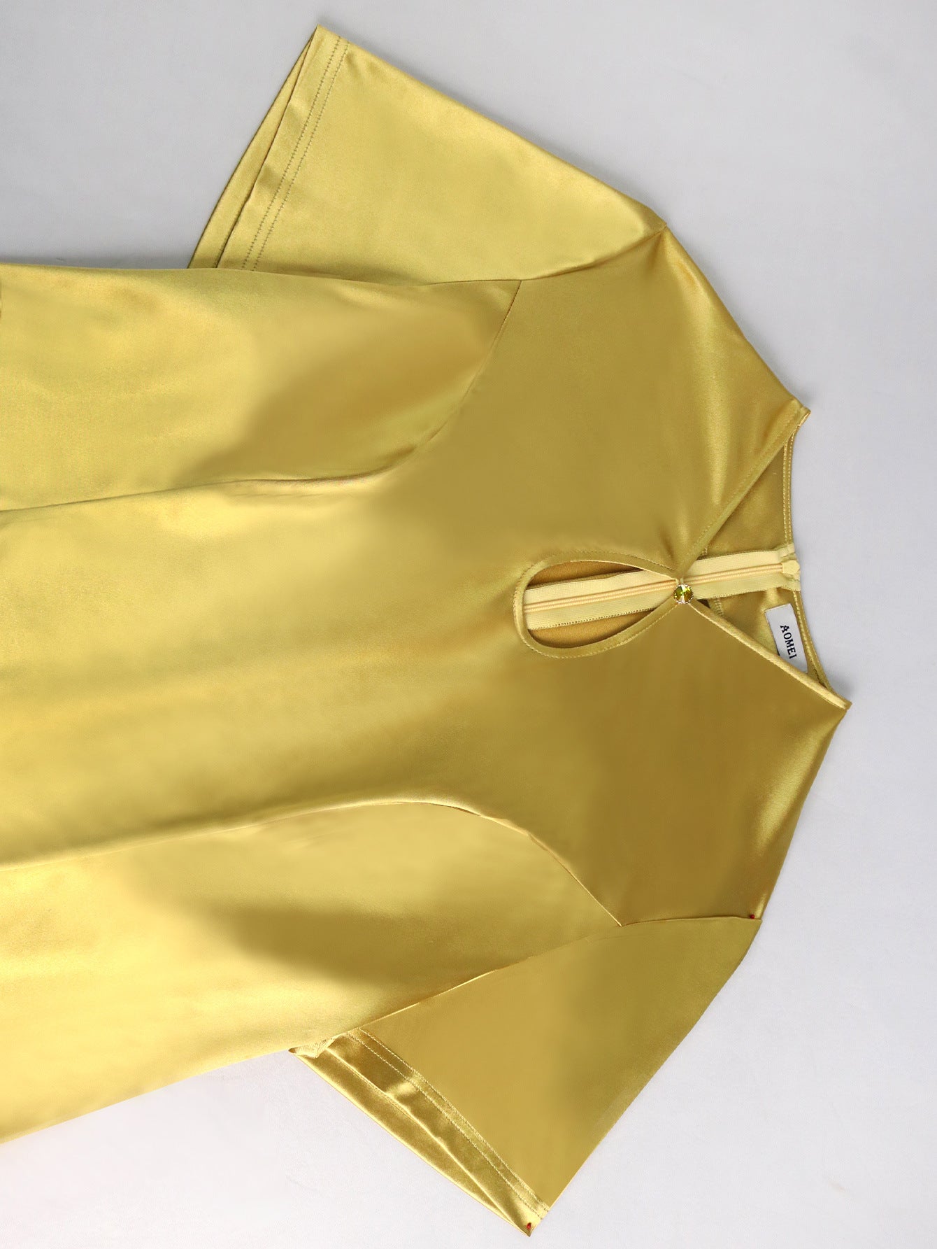 Plus Size Contrast Color Slim Fit Satin Top Layered Skirt Elegant Chic Women's Two Piece Set 15