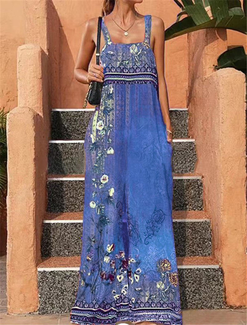 Summer Women's Loose Printed Vintage Ethnic Jumpsuit 6