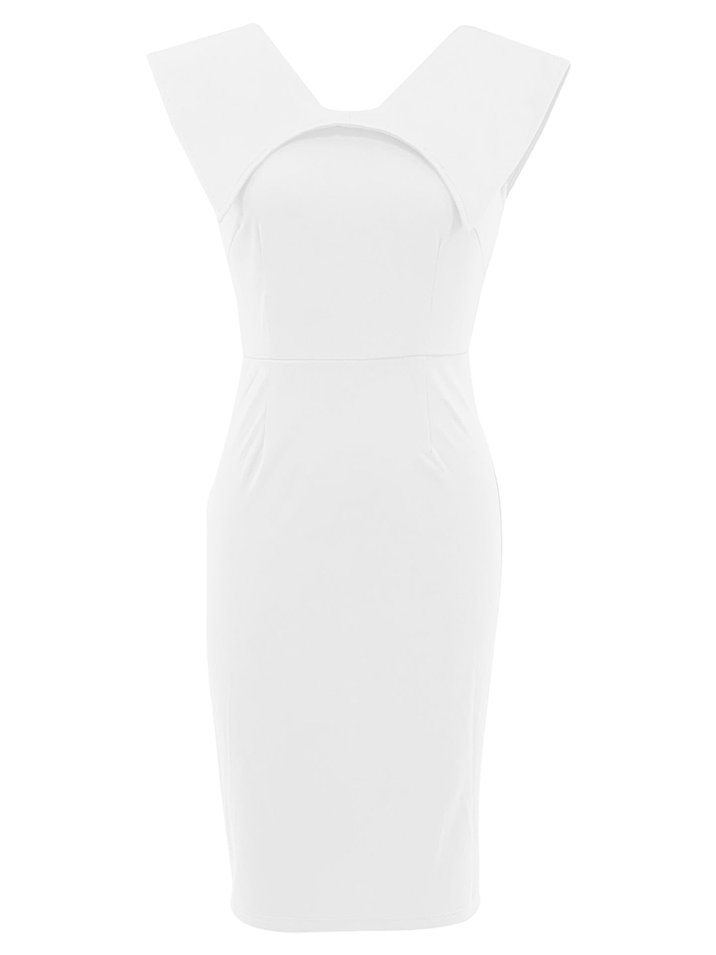 Women's Office Dress Sleeveless Square Neck Back Zipper Slit Dress 17