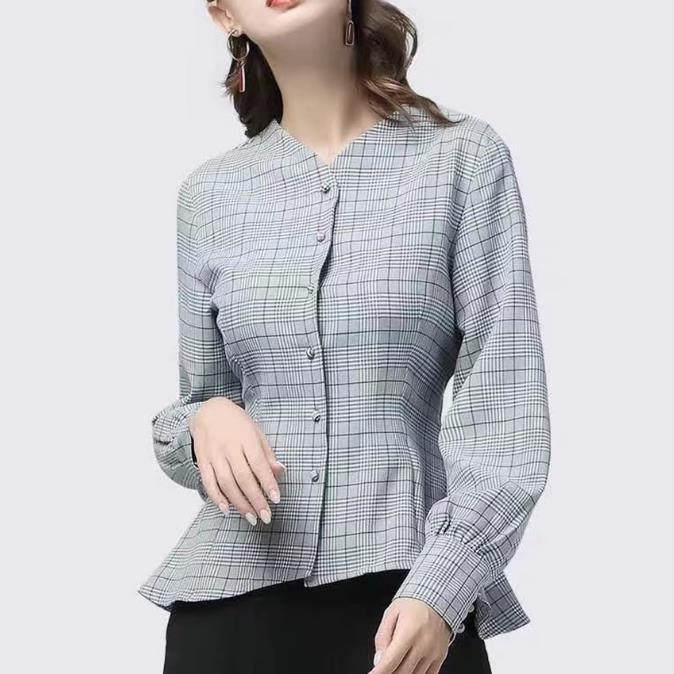 Autumn Winter Plaid Slim Fit Long Sleeve Shirt