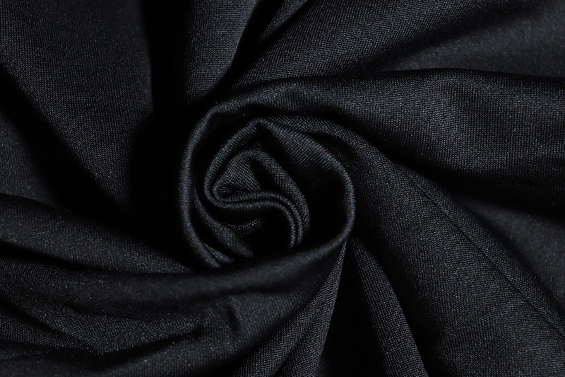 Fashionable Round Neck Solid Color Bell Bottom Sleeve Slit Slit Midi Dress 21