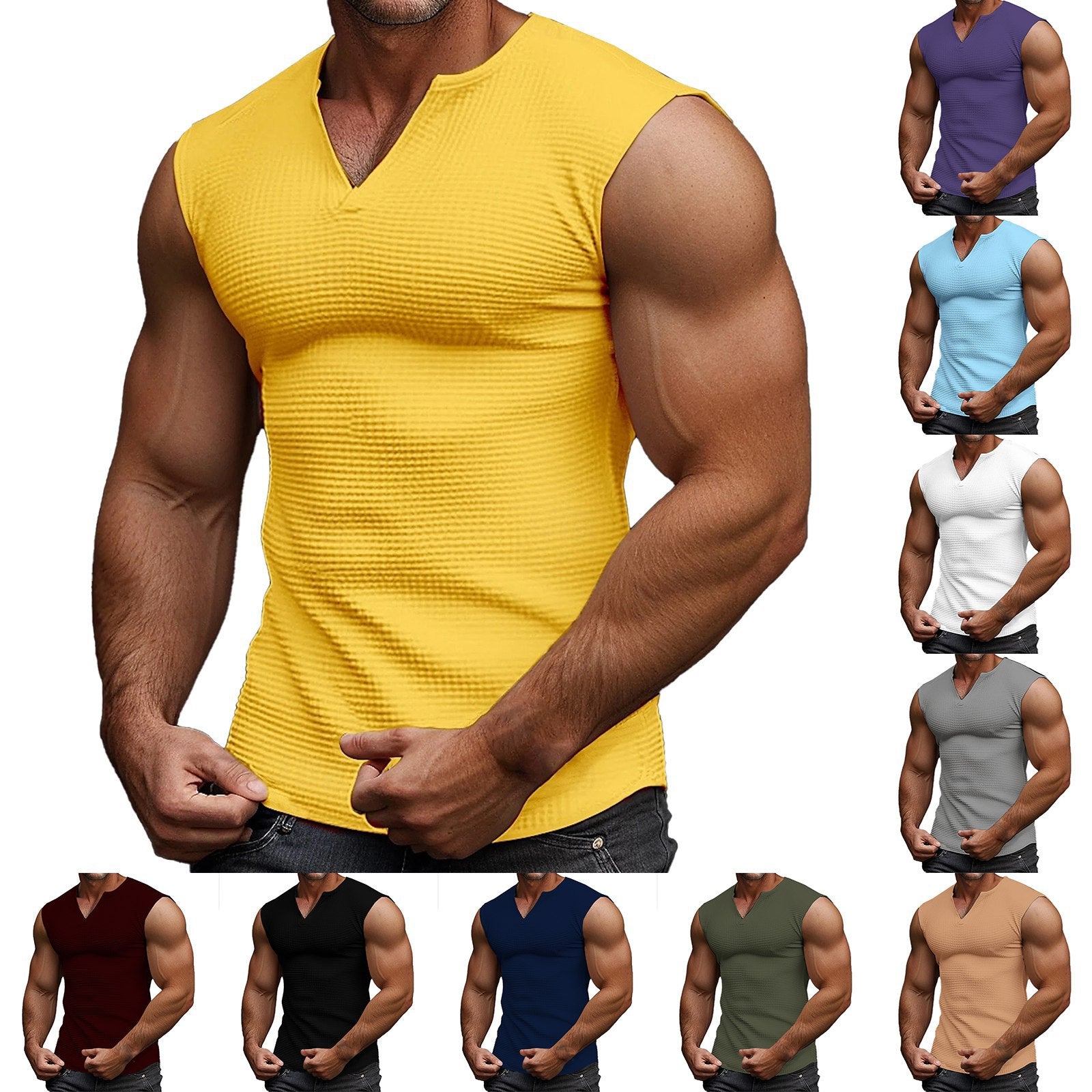 Men's Sporty Casual Coconut Tree Print Tank Top 23