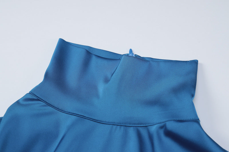 Women Autumn and Winter Turtleneck Solid Sexy Bodycon Dress 14