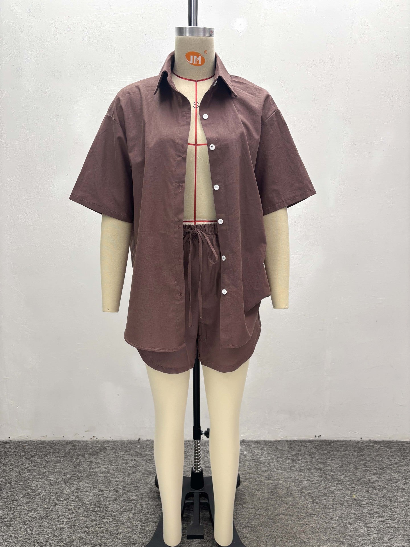 Women African Casual Short Sleeve Shirt Shorts Two-piece Set 10