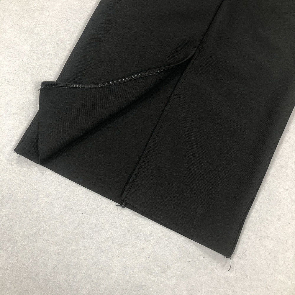 Women Sexy Diamond Halter Neck Slit Bandage Dress 10