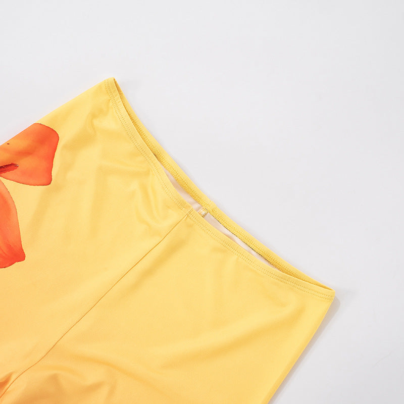 Women Sexy Floral Gradient Printed Camisole Vest Top and Trousers Two-Piece Set 23