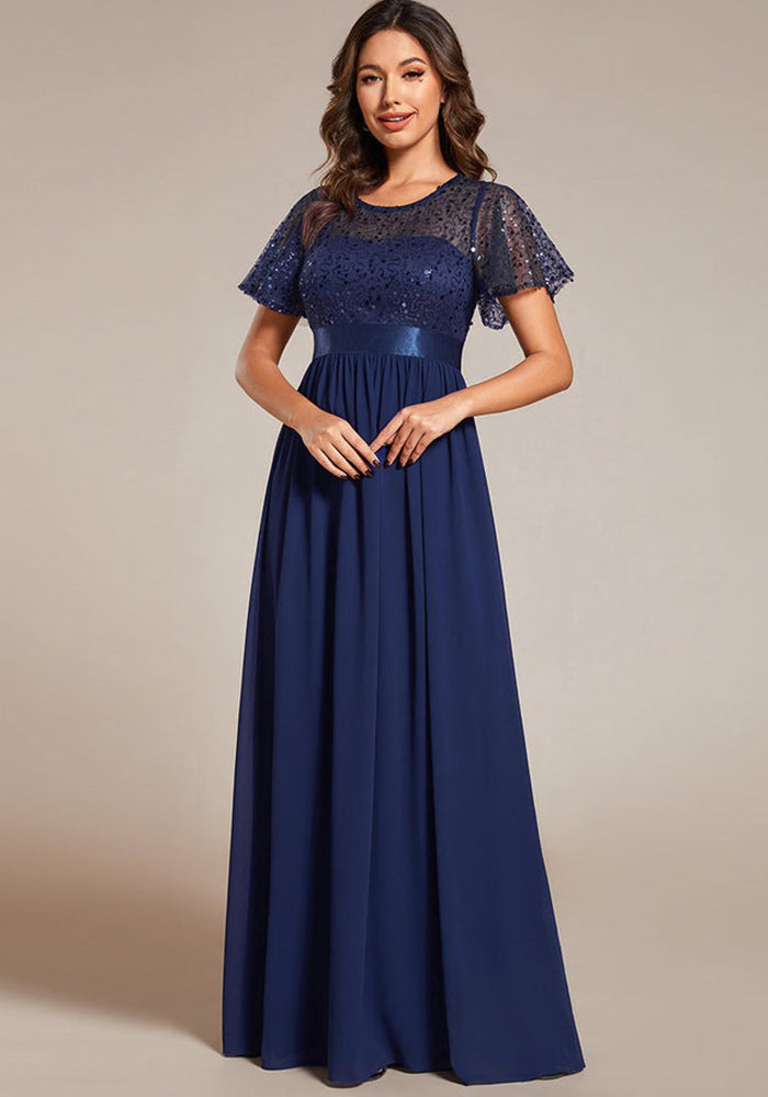 Women Summer Elegant Sequin Patchwork Dress