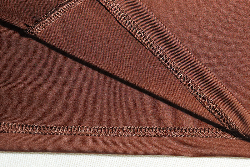 Women's Solid Color Round Neck Long-Sleeved Streamer Tie Chic Long Dress 20