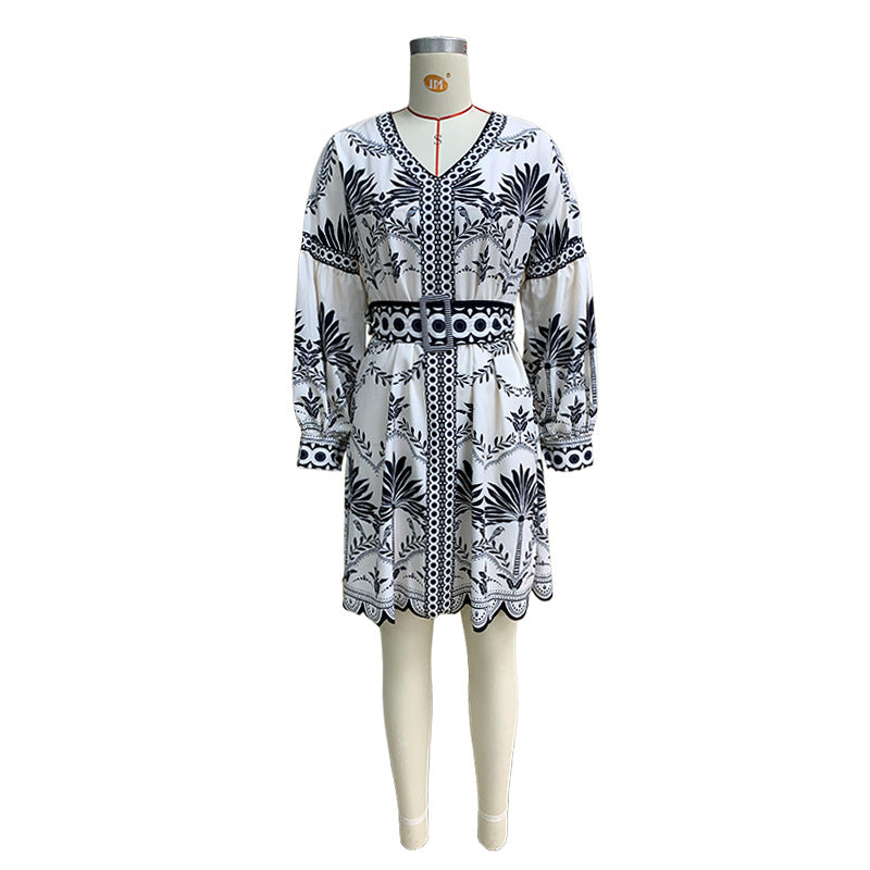 Women Autumn Printed Beach Dress 10