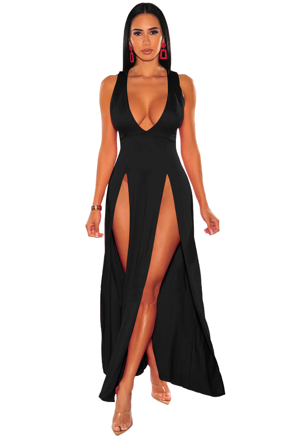 Summer deep v slit multicolor bandage nightclub dress 9