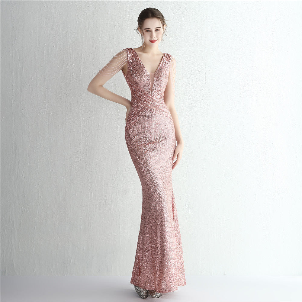 Women Sequin Sequin Long Evening Dress