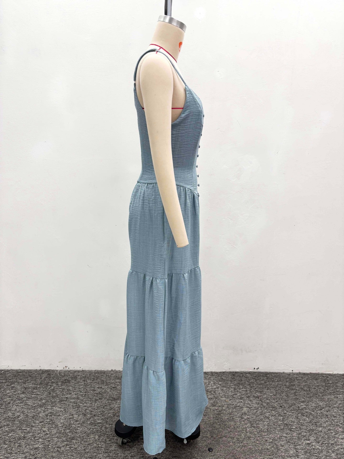 African Women sexy solid V-neck long jumpsuit 6