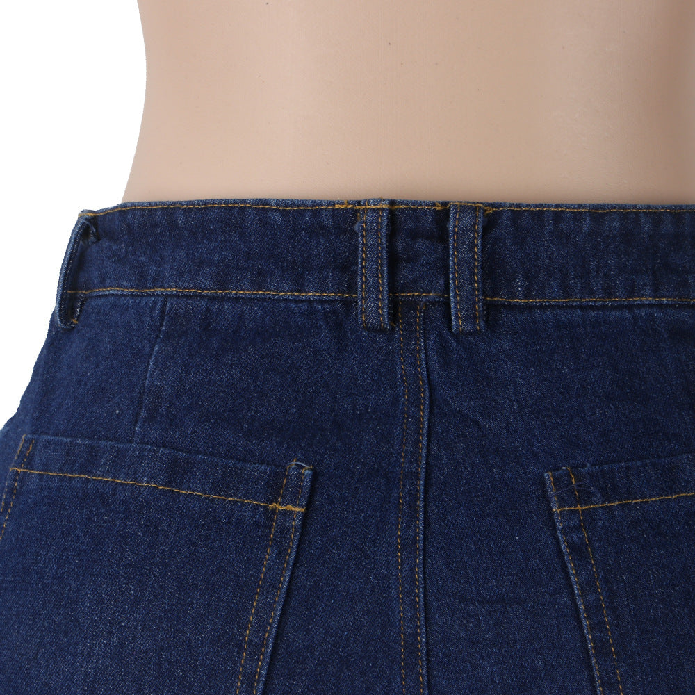 Sexy Women's Irregular Ripped Loose Denim Pants 14