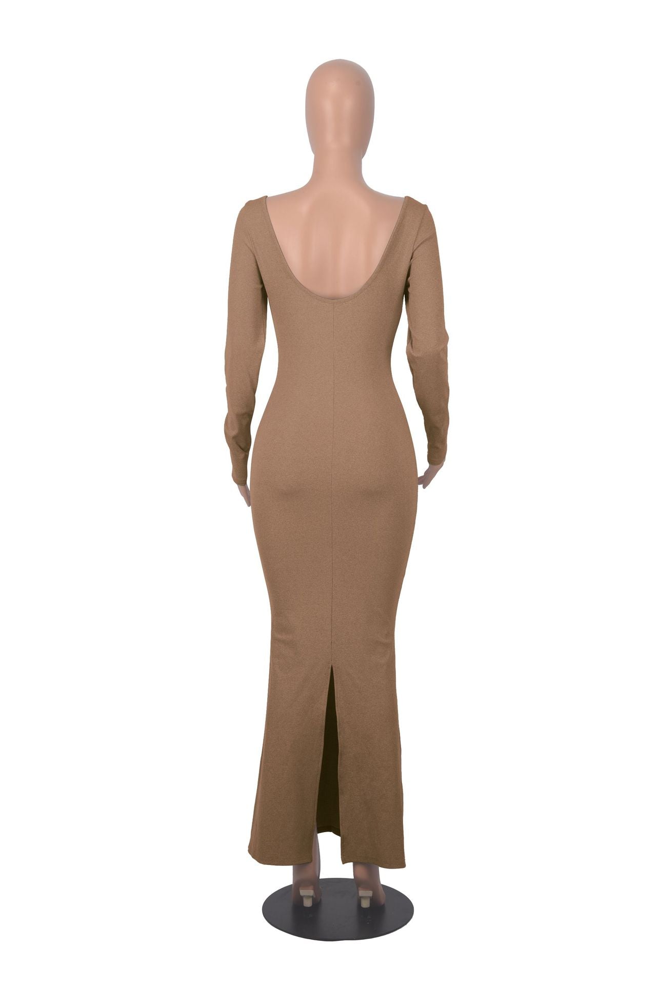 Women autumn square neck long sleeve knitting dress 21