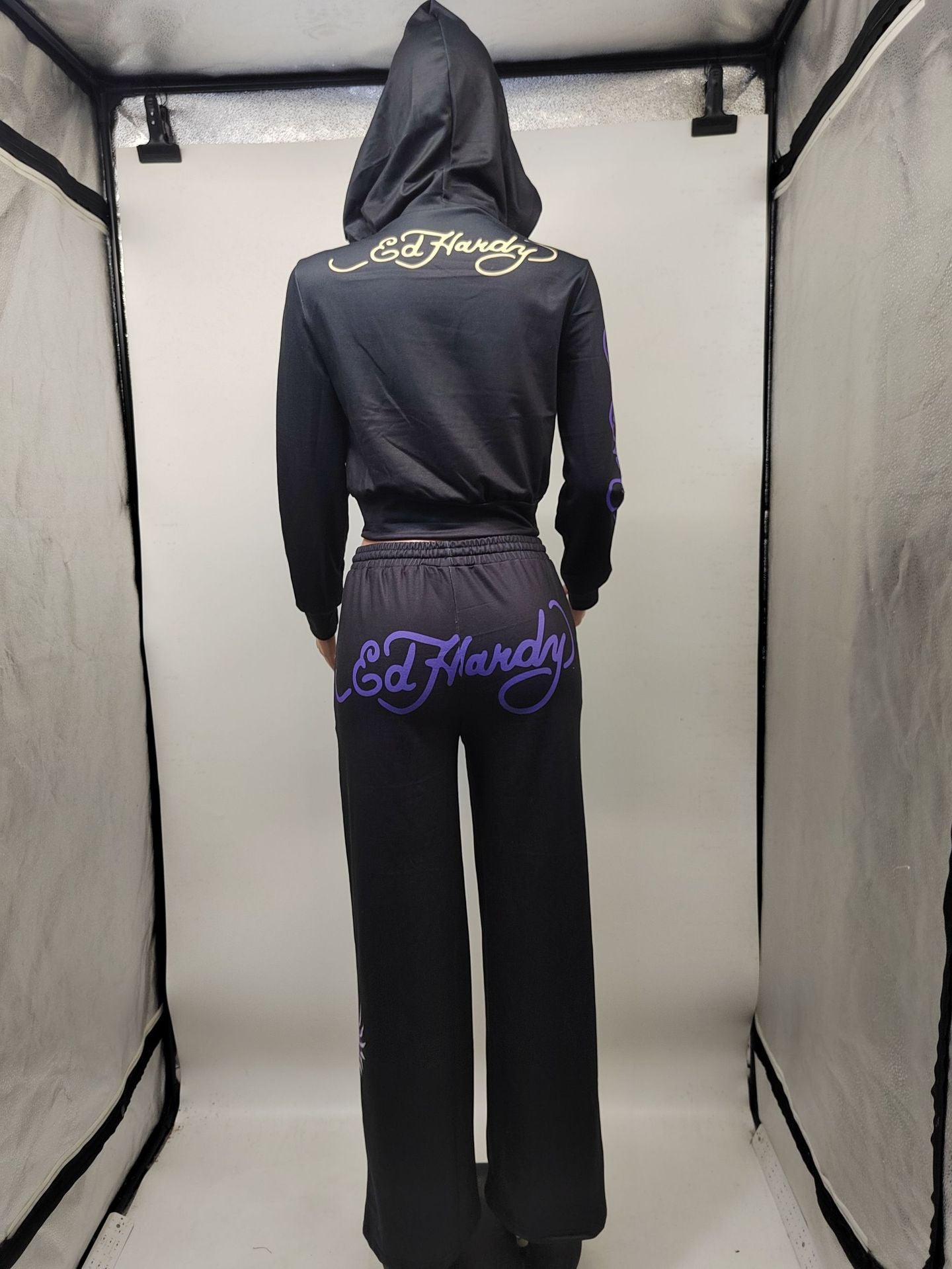 Women's Fashion Positioning Print Hoodies Casual Pants Two Piece Set 14