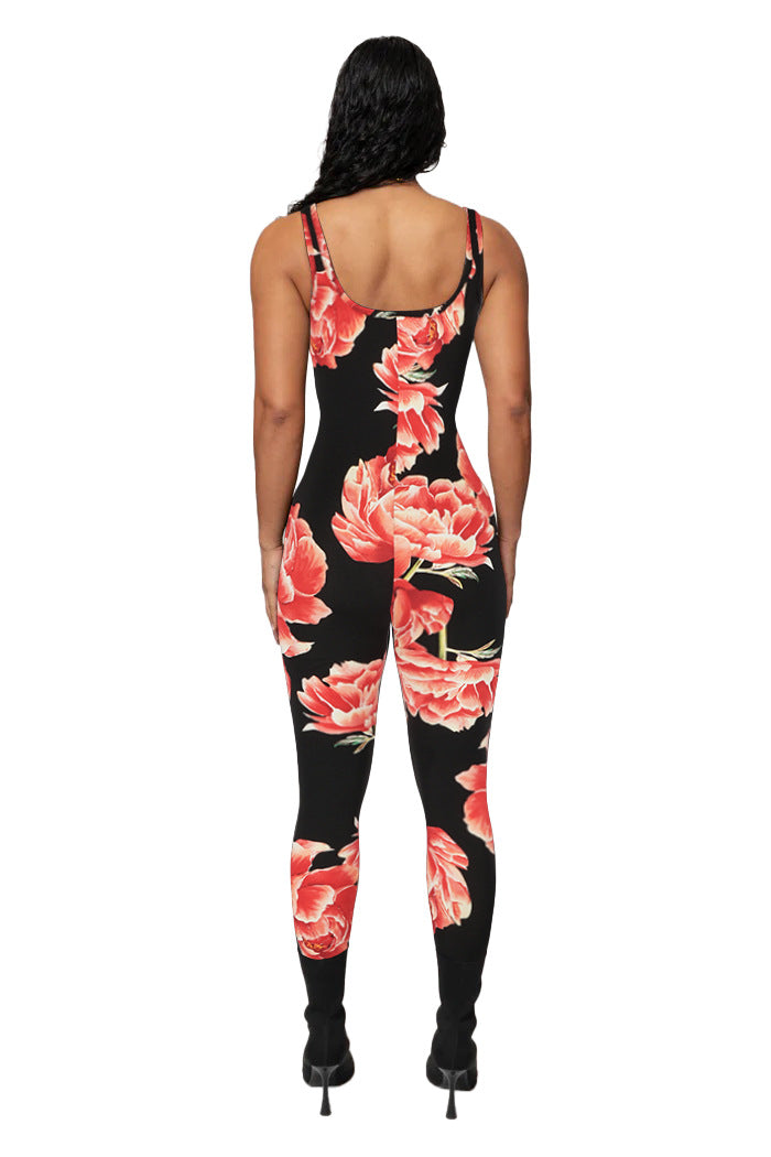 U Neck Print Jumpsuit Fashion Women's Nightclub Wear 10