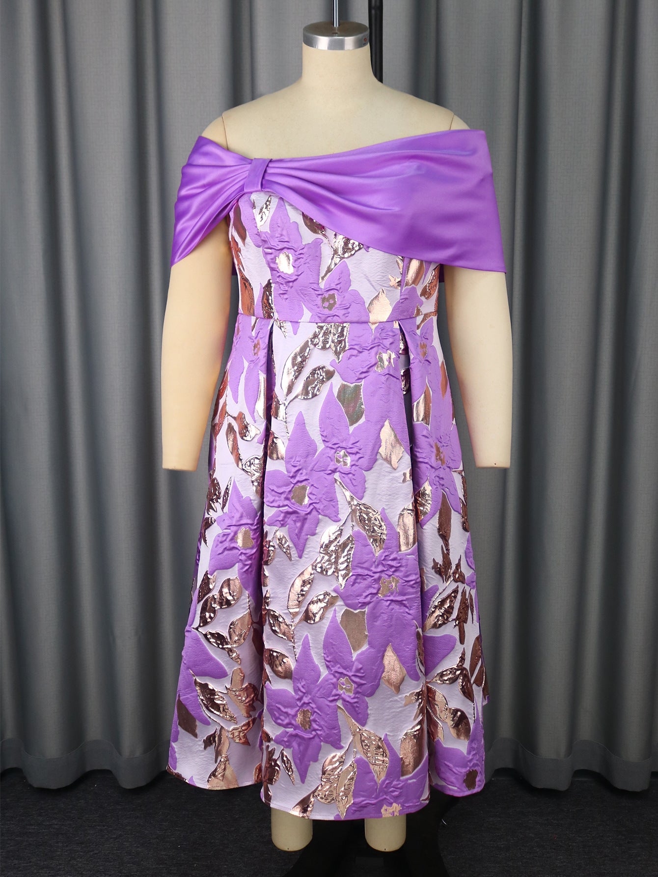 Women Sexy Off Shoulder Jacquard Elegant Formal Party Dresses 5