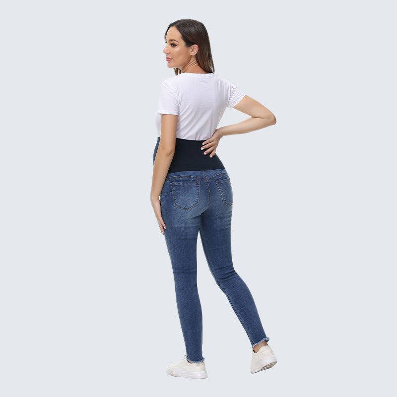 Women's Tight Fitting Maternity Denim Pants 5