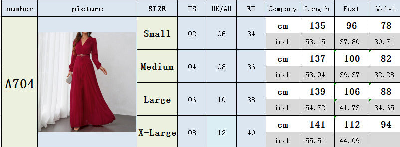 Autumn Winter Sexy Long Sleeve Pleated Belted Elegant Long Dress 6