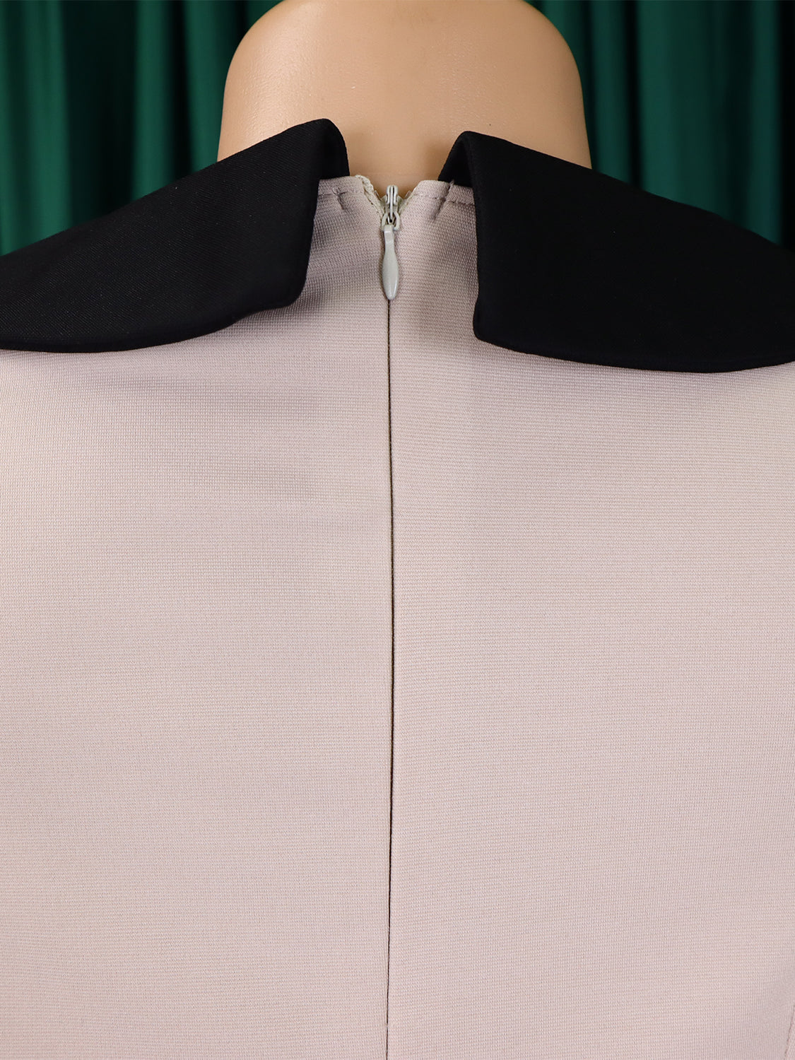 African Women Solid Long Sleeve Turndown Collar Elegant Dress 30