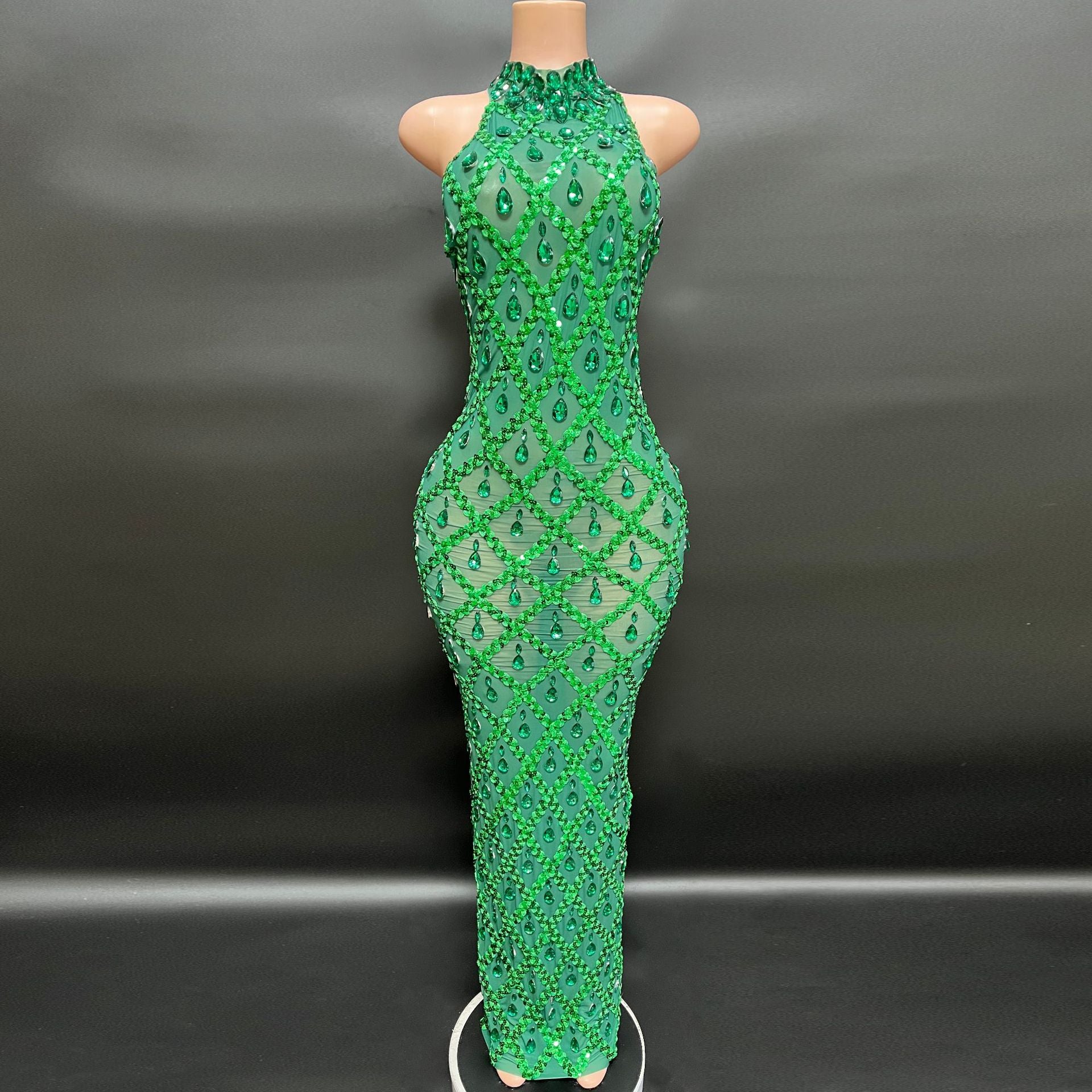 Plus Size Women rhinestone dress 32