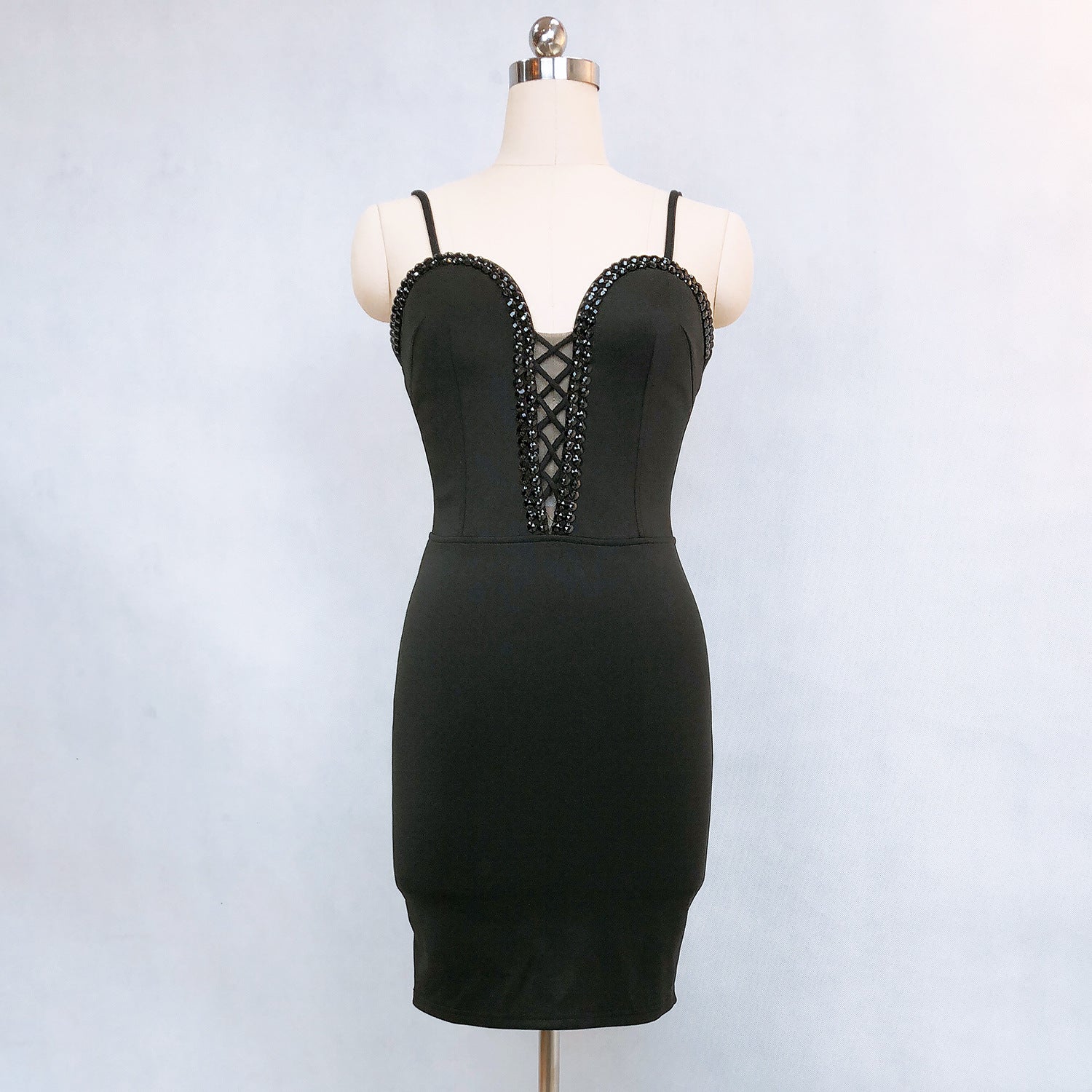 Strapless Beaded Diamond Sexy Bodycon Dress Wedding Formal Party Dress 7