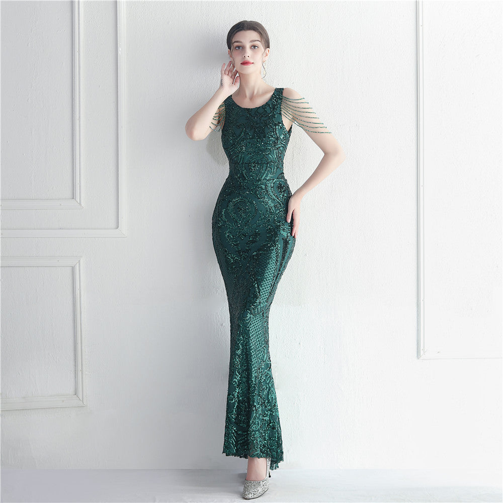 Plus Size Long Sequin Formal Evening Party Dress 8