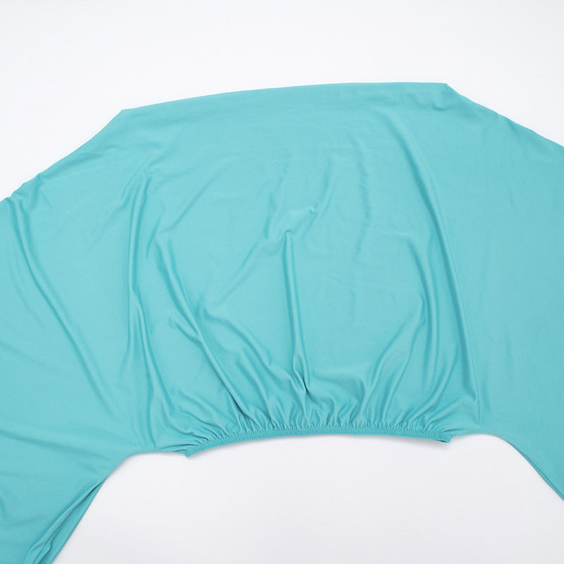 Women Off-Shoulder Bell Bottom Long-Sleeved Top and Skirt Two-Piece Set 23