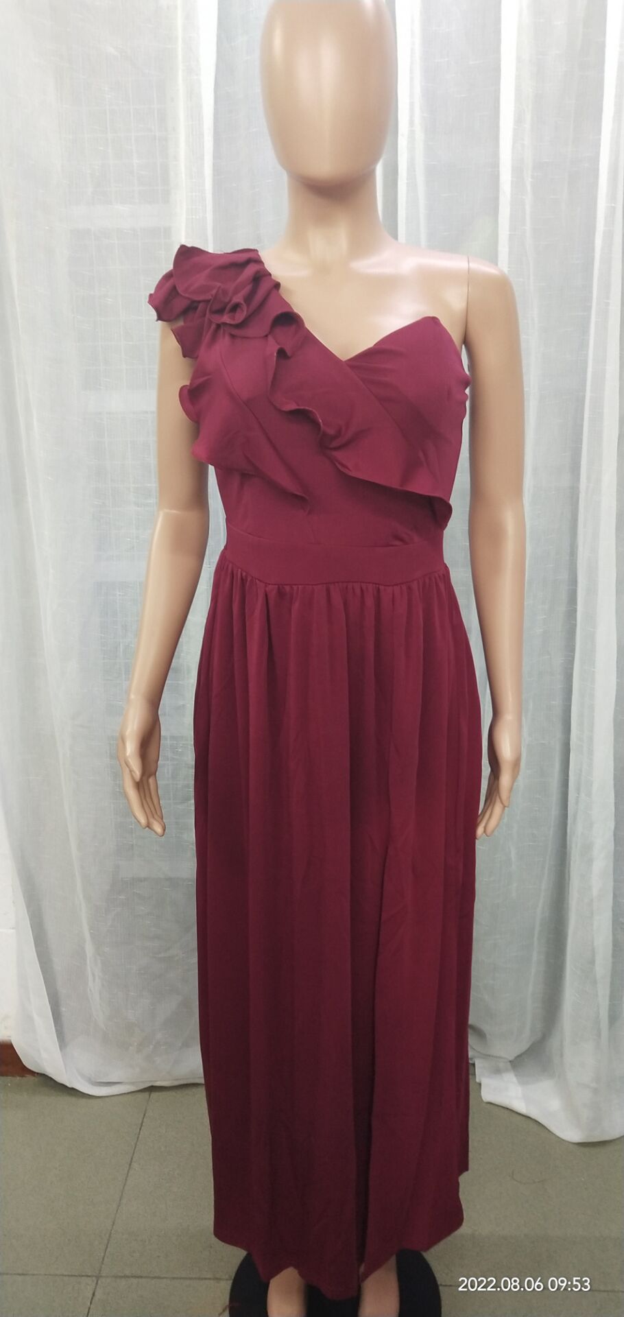 Women's Sleeveless Ruffle Hem Slit Dress 22