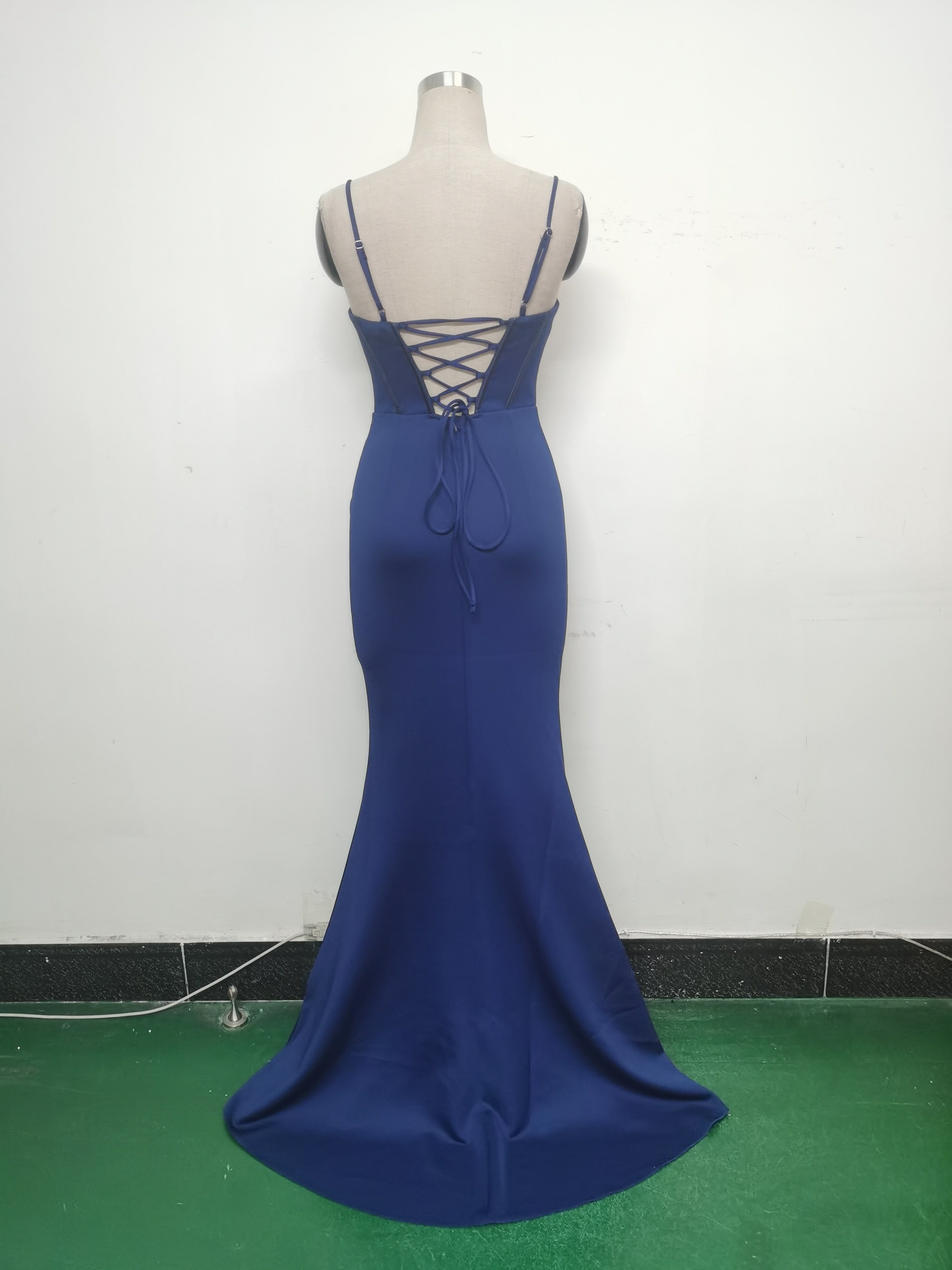 Women Fishbone Crystal Evening Dress 27